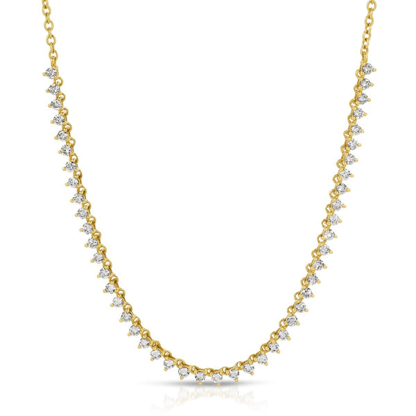 3 PRONG DIAMOND PARTIAL NECKLACE - Melody Lee Jewelry