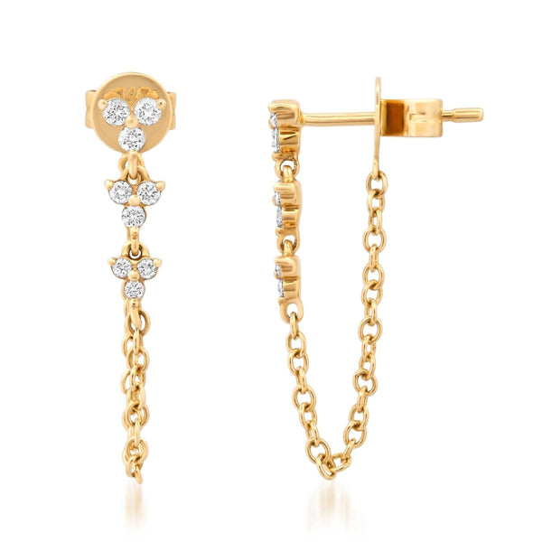 Amilia Trio diamond Drop Earrings - Melody Lee Jewelry