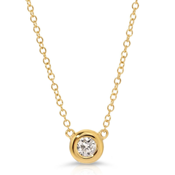 BEZEL DIAMOND PENDANT - Melody Lee Jewelry