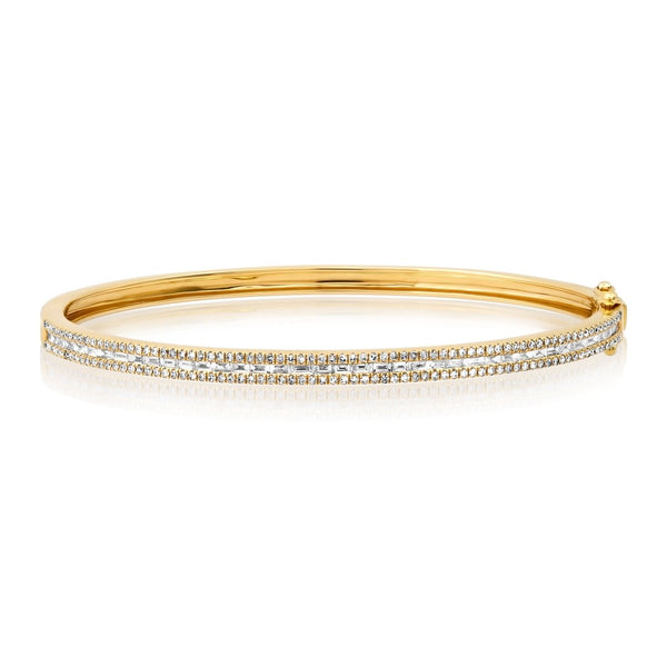 Classic Baguette Diamond Bangle - Melody Lee Jewelry