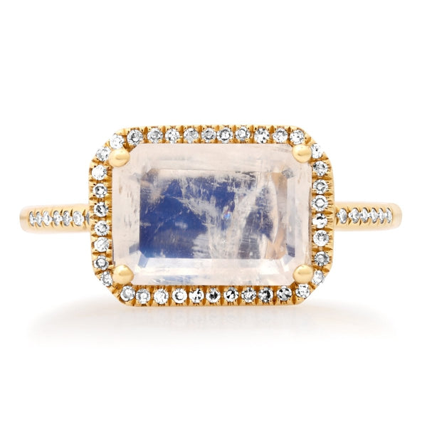 Emerald Cut Moonstone Ring - Melody Lee Jewelry