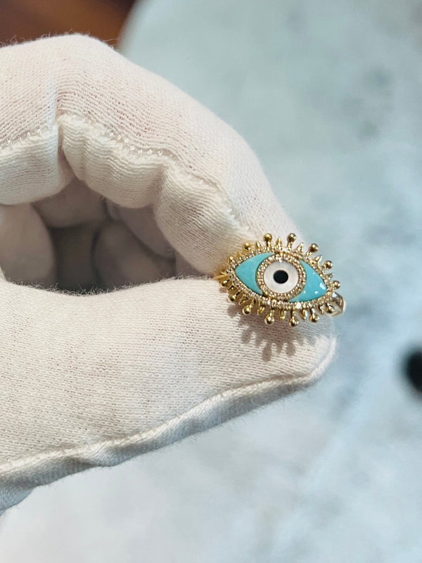 Evil Eye Turquoise Inlay Ring - Melody Lee Jewelry