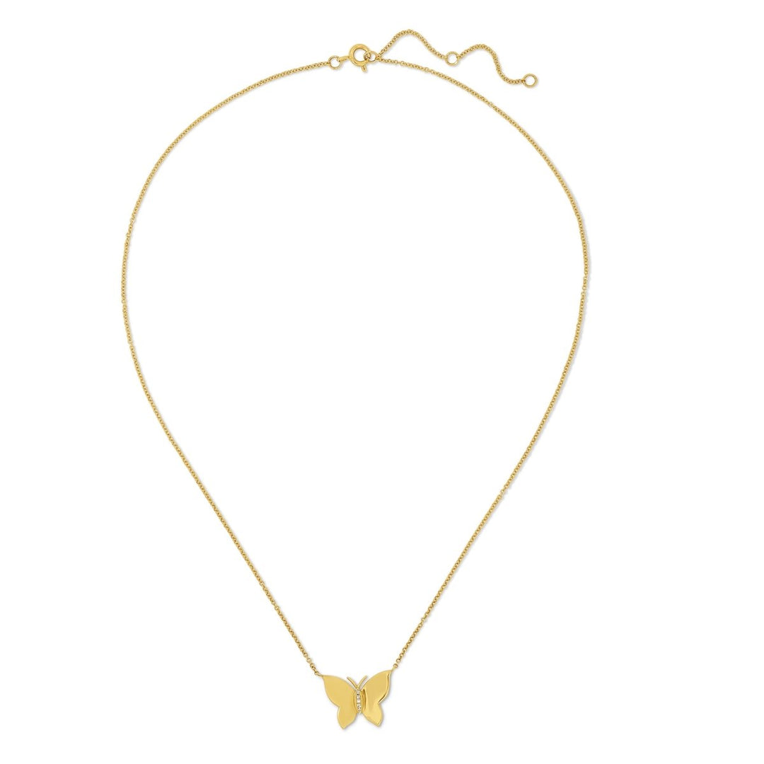 GOLD BUTTERFLY WITH DIAMOND BODY - Melody Lee Jewelry