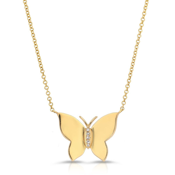 GOLD BUTTERFLY WITH DIAMOND BODY - Melody Lee Jewelry