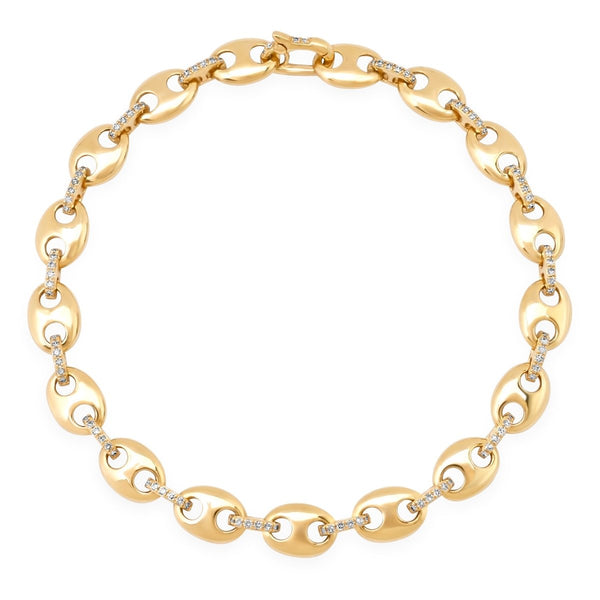 Mariner Link Diamond Bar Bracelet - Melody Lee Jewelry