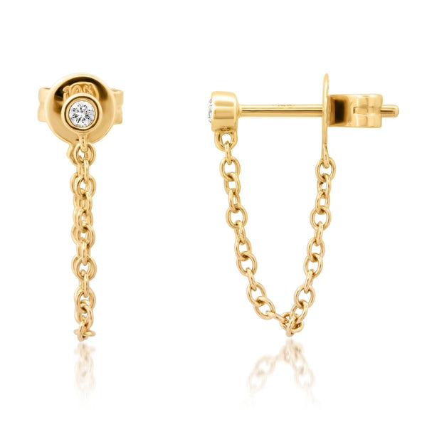 Molly bezel diamond Earrings - Melody Lee Jewelry