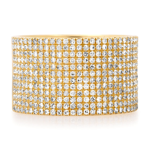 Pavé Diamond Wide Cigar Band - Melody Lee Jewelry