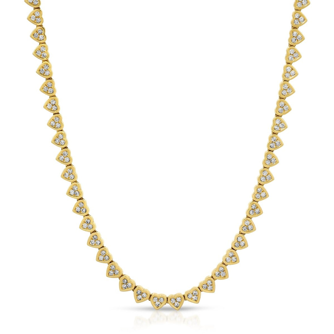 PAVÉ HEART TENNIS NECKLACE - Melody Lee Jewelry