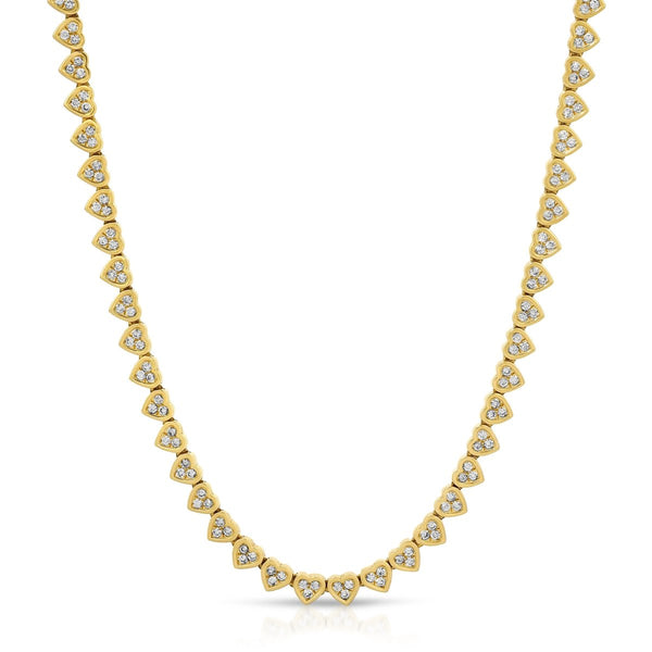 PAVÉ HEART TENNIS NECKLACE - Melody Lee Jewelry