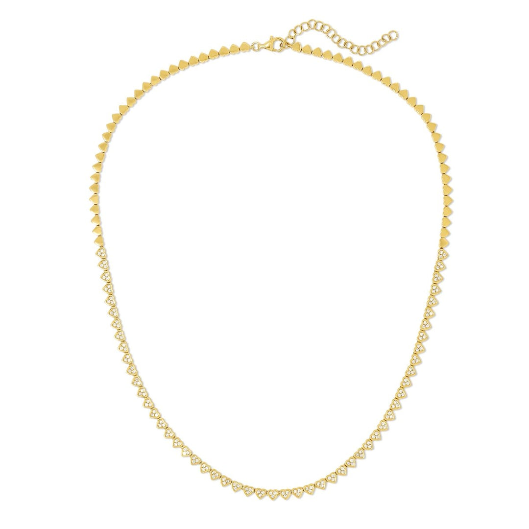 PAVÉ HEART TENNIS NECKLACE - Melody Lee Jewelry