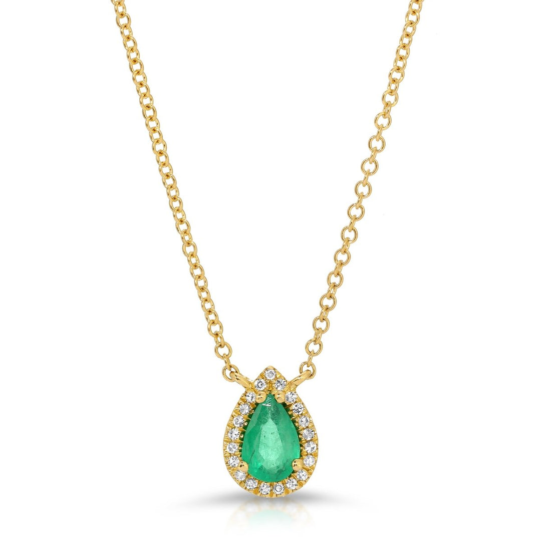 PEAR SHAPE EMERALD PENDANT - Melody Lee Jewelry