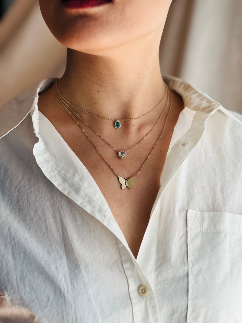 Pear Shaped Emerald Pendant - Melody Lee Jewelry