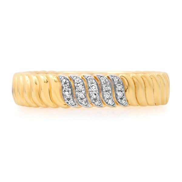 Ribbed Diamond Ring - Melody Lee Jewelry